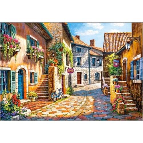 Needlework for embroidery DIY French DMC High Quality - Counted Cross Stitch Kits 14 ct Oil painting - Rue De Village