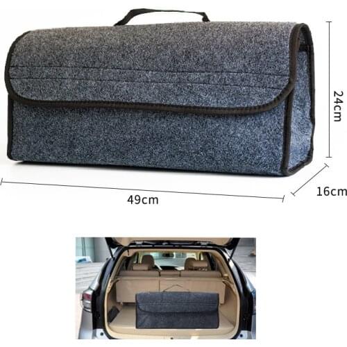 With Velcro Car Trunk Boot Storage Organiser Case Portable Foldable High Quality Felt Storage Box Multi-use Tools Container Bag