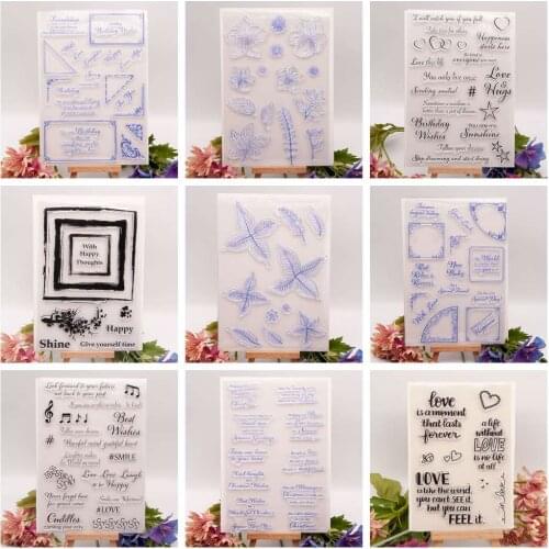 Happy Brithday Wishes Love Flower Transparent Clear Silicone Stamp DIY Diary Scrapbooking Card Christmas