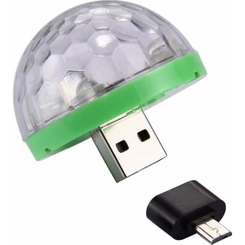 Mini USB led Party Lights Portable Crystal Magic Ball Projector Home Party Karaoke Decorations Colorful Stage LED Disco Light