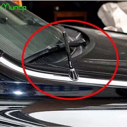 Muncp Universal Car Antenna FM AM Radio Carbon Fiber Short Car Aerial For Volvo S40 S60 S80 XC60 XC90 V40 V60 C30 XC70 V70
