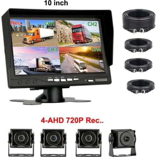 2020 Truck DVR Monitor Dash Camera Rearview System Cam Video Recorder Vehicle 10 inch Display For Car Bus Parking 360 Rear View