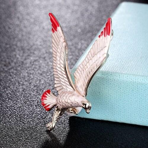 Zlxgirl Vivid Eagle Shape Brooches Enamel Animal Lapel pin brooch men jewelry hijab Scarf accessories punk hats and bags pins