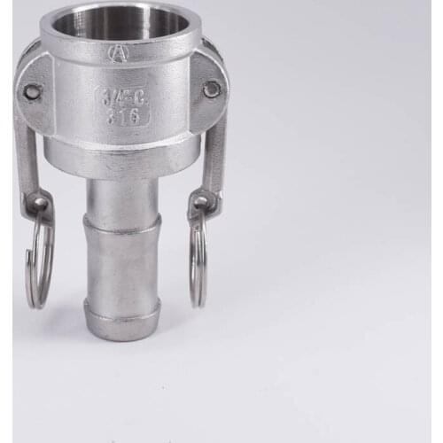 1/2" Hosetail Barb x Socket Type C Camlock Quick Disconnect Coupling 304/316 Stianless Cam Groove For Hose Pumps Homebrew 3/4"1"