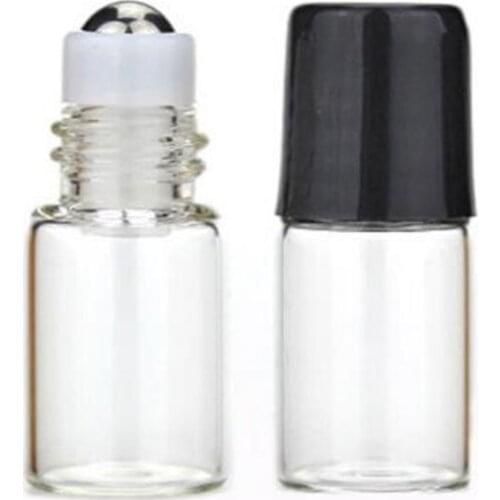 1ml/2ml roll on bottles for essential oils roll-on refillable perfume bottle deodorant containers with black lid F20172279