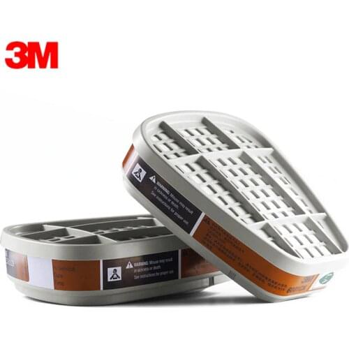 2pc 3M 6001 Filter Gas BoxCartridges Chemical Anti Organic NIOSH Approved Against Certain Organic Respiratory paint benz Vapors