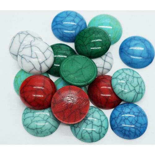 20PCS/lot Round 20mm Crack Style Flat Back Acrylic Cabochons Cameo for Make Pendants Jewelry Bracelet Necklace Women Earring