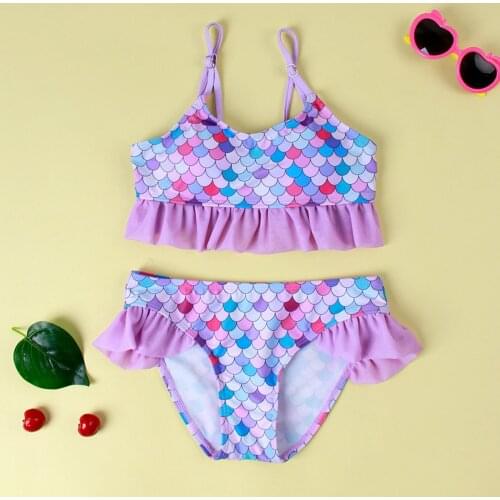2021 Summer Bikini Baby Girl Holiday Print Backless Strap Bikini Two Piece Swimwear Swimsuit Bathing Suit Swimwear Girls Swim