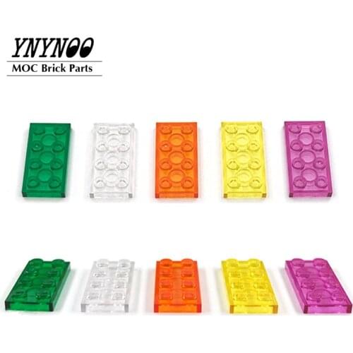 40PCS MOC PART 3020 Plate 2x4 Transparent Building Block Trans-Clear Parts DIY Toys Gifts for Children Compatible with 4541739
