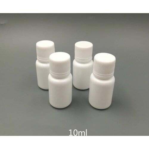 Free Shipping 50+2pcs 10ml 10cc 10g Solid White Plastic Pill Bottle, Plastic Medicine bottles Container Pill bottles with Sealer