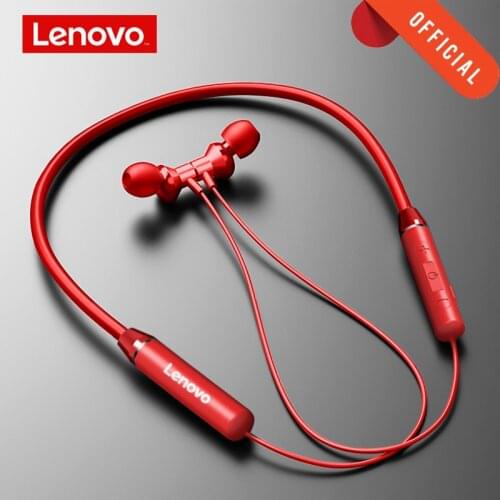 Lenovo Wireless Earphone Bluetooth 5.0 Magnetic Neckband Headphone IPX5 Waterproof Sport Headset with Noise Cancelling Mic