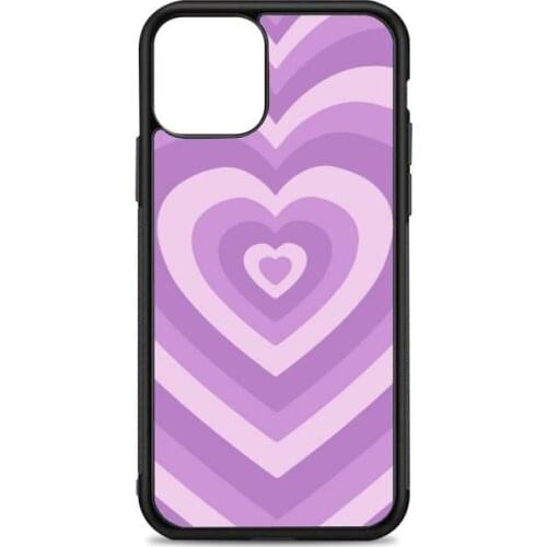 Purple heart Phone Case for iPhone 12 mini 11 pro XS Max X XR 6 7 8 plus SE20 High quality TPU silicon and Hard plastic cover