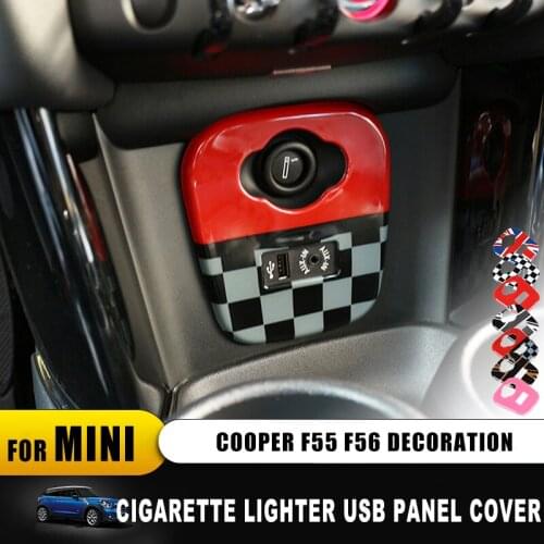 Union Jack AUX Cigarette Lighter USB Dashboard Panel Cover Case Shell Sticker For mini cooper F55 F56 Car-styling Accessories
