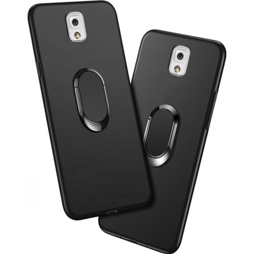 Cover For Samsung Galaxy Note 3 SM-N900 Case Red Blue Black Classic Finger Ring 360 Degree Rotation Soft Silicon