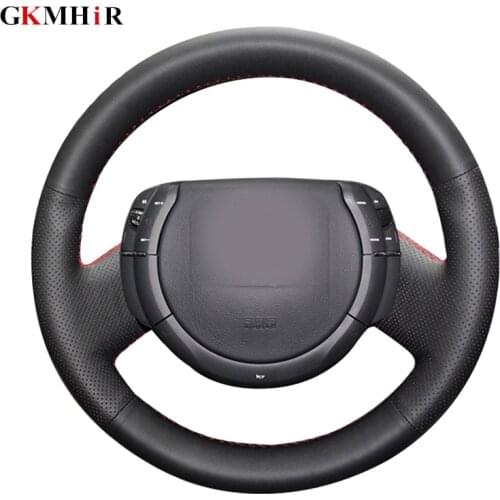 Hand-stitched Black Artificial Leather Steering Cover Black Car Steering Wheel Cover for Citroen Triumph Old C4 C-quatre