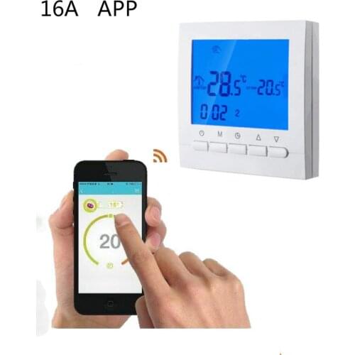 16A 3A Electric Water heating digital weekly programmable WIFI thermostat by smartphone Remote radio APP control wireless