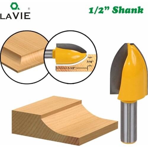 LAVIE 1pc 12mm 1/2 Shank Vertical Panel Raised Ogee Bead Router Bit Woodworking Door Line Milling Cutter for Wood Tools MC03144
