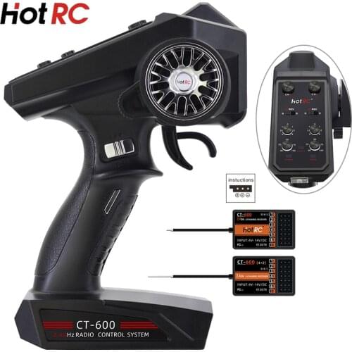 Hotrc CT-600 CT400 2.4GHz 6CH 4CH FHSS Controller Radio Transmitter With 6CH Receiver For RC Car Boat Racer Drone Quadcopter