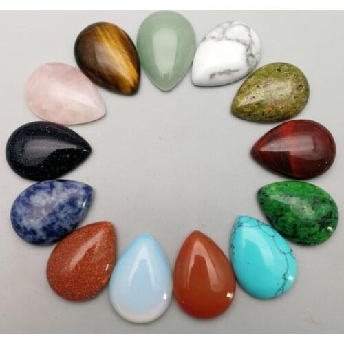 25x18mm Teardrop Fashion Natural Stone Waterdrop CAB CABOCHON Beads for Jewelry & Clothes Accessories Wholesale