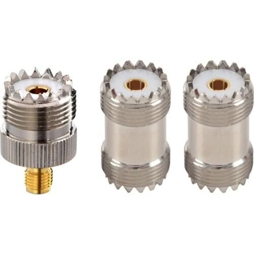 UHF Female SO-239 to SMA Female RF Coaxial Converter with 2-Pack PL-259 UHF Female to UHF Female Coax Cable Adapter
