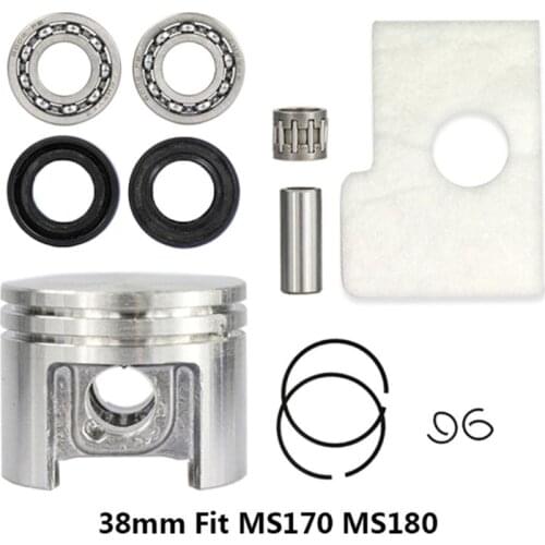 H051 38mm Motor Piston Kit Crankshaft Bearing Oil Seals Kit Fit Stihl MS180 MS170