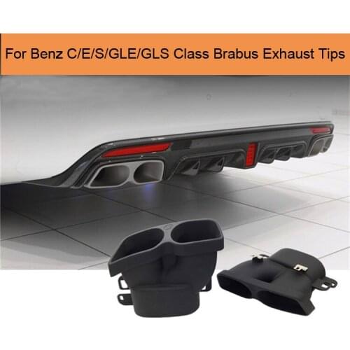 1Pair Exhaust Pipe Muffler End Tips 304 Stainless Tail Pipe for Mercedes Benz C/E/S/GLE/GLS Class Exhaust Tips