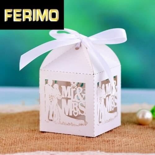 Laser Cut Favor Candy Boxes Paper Gift Boxes Paper Packing for Party Favors 100pcs