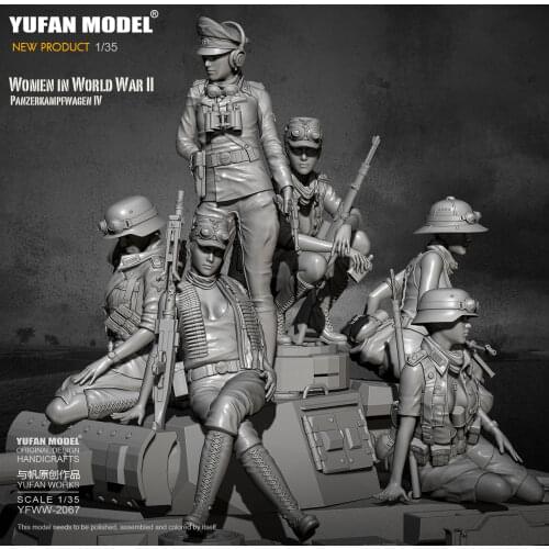 1/35 Yufan model Resin Model Tank soldier beauty self-assembled ( 6 pec set)YFWW-2067