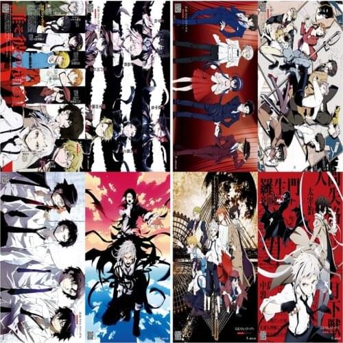 Set of Eight Sheets Anime Bungo Stray Dogs Poster Home Room Wall Decoration Painting 42x29cm