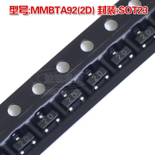 New MMBTA92 SOT-23 Silkscreen 2D PNP Transistor 0.2A 300V SOT23 SMD