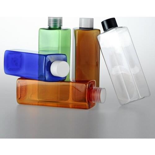 Wholesale 250ML X 30 Empty Plastic Cosmetic Square Bottles Containers With Screw Cap 250cc Massage Oil Packaging PET Bottles