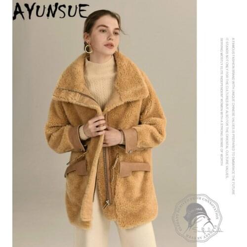 Autumn Winter Coat Women Clothes 2020 Sheep Shearing Real Fur Coat 100% Wool Jacket Women Korean Lamb Fur Tops HYL1936 YY1957