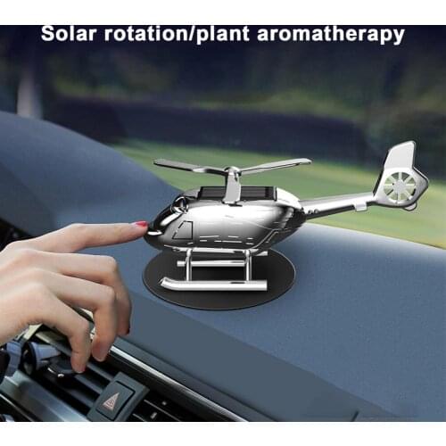 Car Air Freshener Solar Mini Rotary Helicopter Zinc Alloy Car Perfume Diffuser Ornament for Vehicles Interior Accessories
