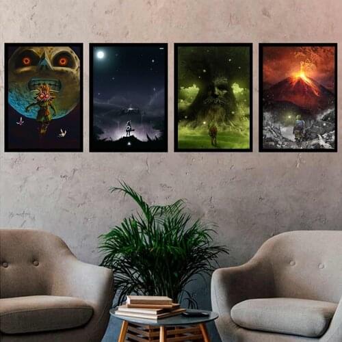 Zelda Legend Video Game Poster Wall Home Decoration Hight Quality Canvas Painting Home Decor For Childrens Room For Living Room