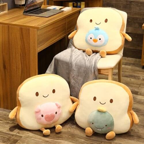 Toast Soft Stuffed Doll Bread Plush Pillow Toy Food Funny Snack Pillow Decoration Backrest Cushion Kids Girl Gifts