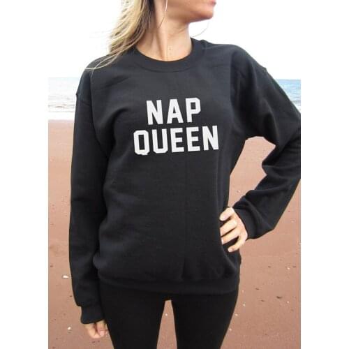 Skuggnas Nap Queen women Sweatshirt Hoodies Cozy Lounging Pullover girls fashion oversize tops tumblr sweatshirts Tumblr jumper