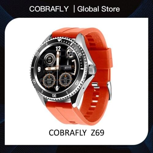 Cobrafly Men Women Z69 Luxury Music Playback Smart Watch HD Full Round Screen BT Call Business Smartwatch Sports Fitness