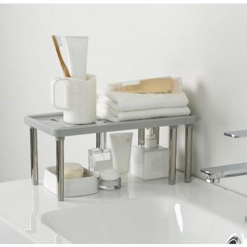 Kitchen -Cabinet Counter Shelf Organizer Racks Expandable Stackable Fit For Kitchen Bathroom Under Sink Pantry Desktop Storage