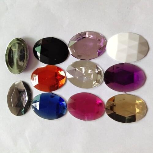 30*40mm 50pcs/bag,Mixed Color Oval Shape Superior Taiwan Acrylic crystal Flat Back Rhinestones,Jewelry accessories
