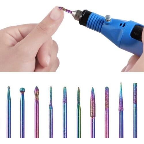 10 Pcs/Set Tungsten Steel Drill Bit Accessories 2021 Drill Bits Tools for Nail Paznokcie Akcesoria Embout for Nails Art
