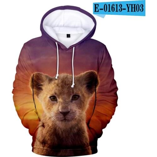 New Hot Sale Film glory kingdom King The Lion King Simba 3D Hoodies sweatshirt Men/Women Hip hop Harajuku Hoodie Boys Clothes