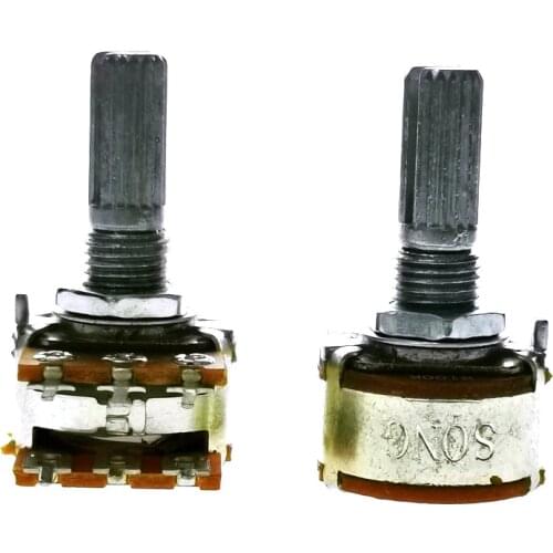 1PCS High quality B50K B100K audio amplifier amp volume Dual-unit Rotary Potentiometers 16-type RK163 B50KX2 B100KX2 50K 100K