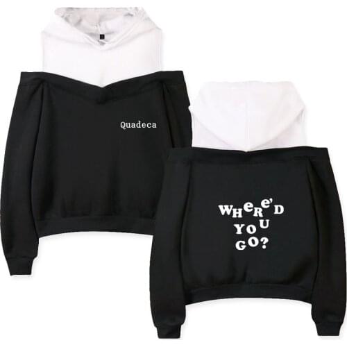 WAWNI Quadeca Off Shoulder Hoodies Sweatshirt Harajuku Sexy Women Hip Hop Pullover Loose Hoodie Sweatshirt Fashion Tops 2021 New