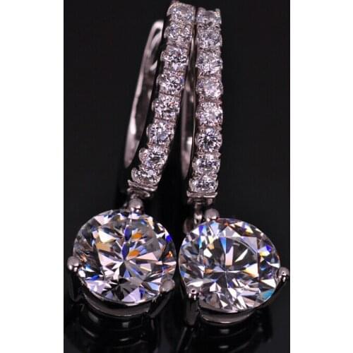 Elegant 1Ct/each Diamond Earring Stud for Women Luxury Quality Platinum 950 Stud Earrings