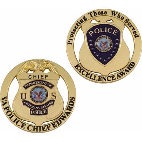 Gold Award Navy Coin Hot Sale China factory produce Metal Coin for Gift cheap custom cut out coins