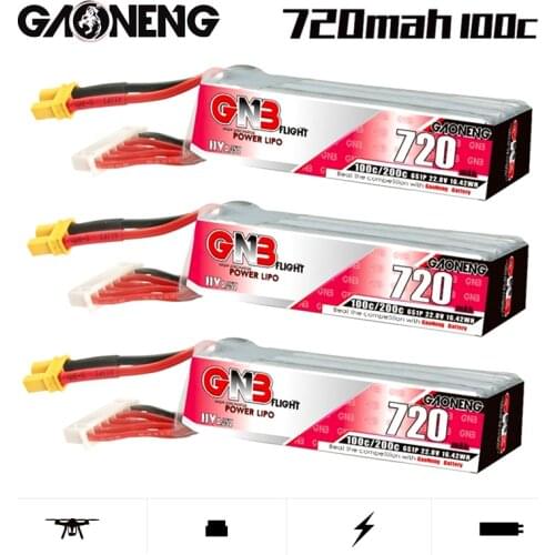 1/2/3/4/5Pcs GNB HV Rechargeable Lipo Battery 22.8V 720mAh 6S Max 200C XT30U-F Plug for RC FPV Tinywhoop Frame Kit Drone