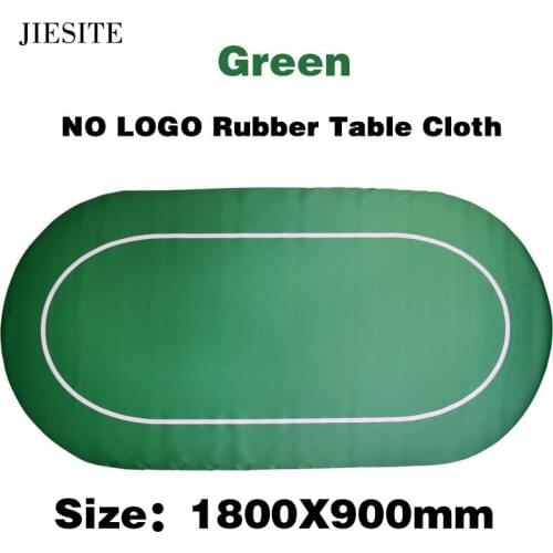 180*90cm Rubber Table Cloth NO Printing Tablecloth Baccarat NO LOGO Poker Chip Table Mat Oval Poker Gambing Mat Green 1pcs