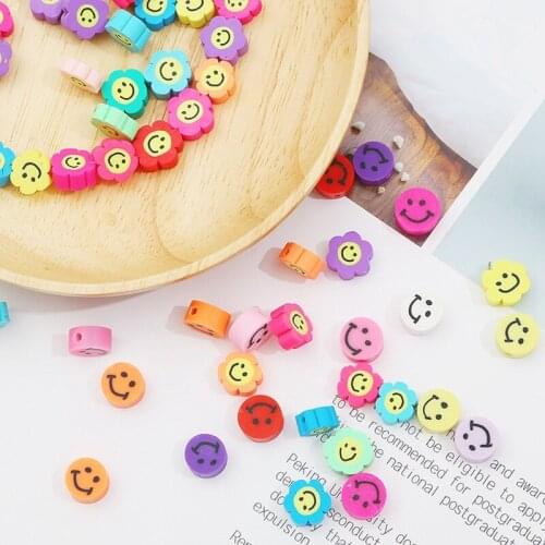 10PCs Colorful SUNFLOWER Smiling Face Polymer Clay Flower DIY Handmade Earrings Ear Studs Earrings Kit Accessories