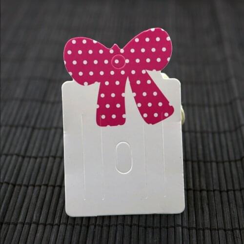 100pcs Pink Bowknot Paper Jewelry Cards Hair Accessory Packaging Paper Packing Cards Jewelry Cards Hairpin Cards