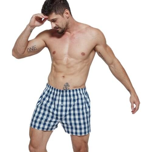 2pcs Casual Homewear Shorts Panties for Mens Larger Plaid Boxers Underwear Male Cotton Elastic Waist Underpants Cuecas Plus Size